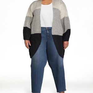 Women’s Terra & Sky Cable Knit Duster Cardigan Size 4x NEW